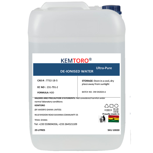 25Litres De-Ionized Water