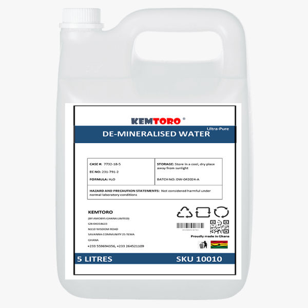 5Litres De-Mineralized Water